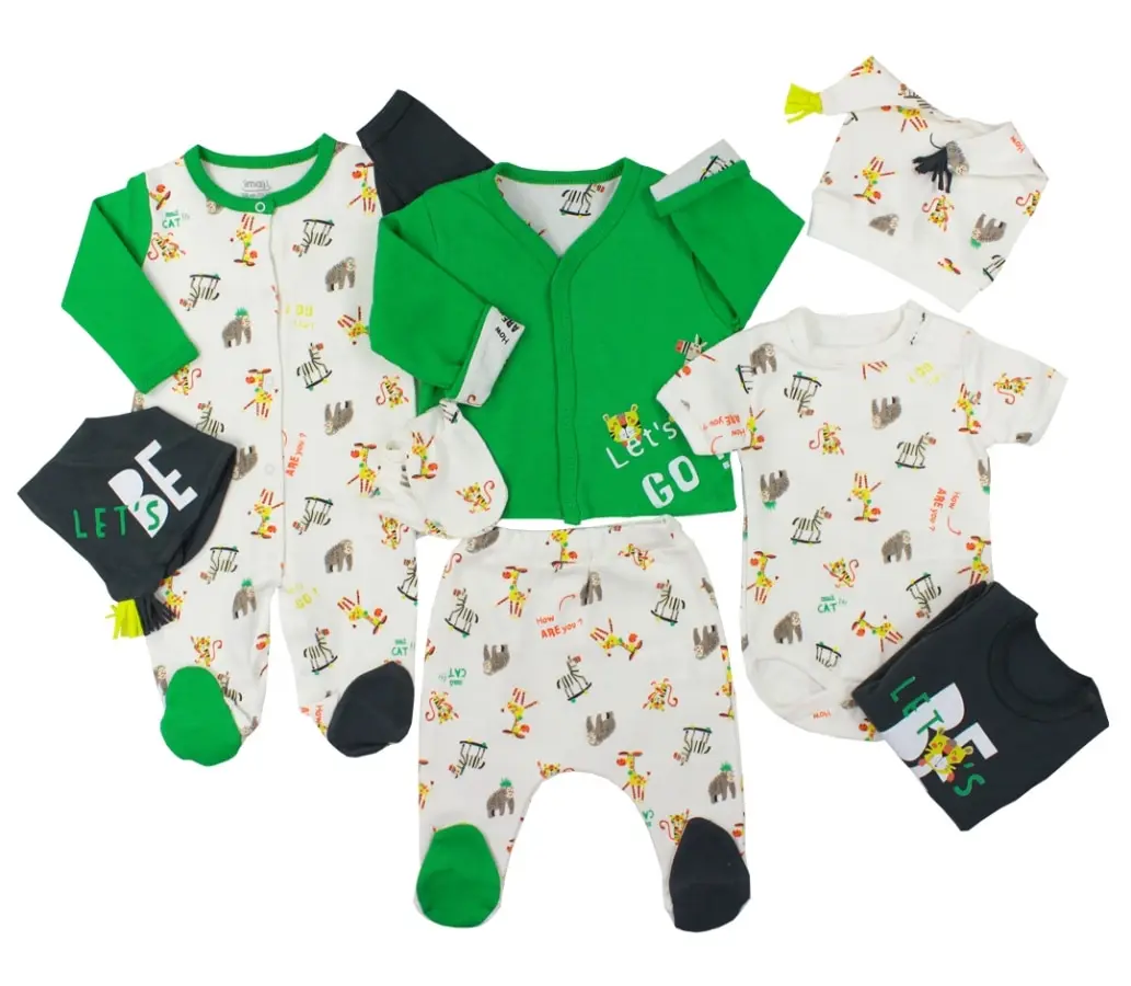 Baby Girl Boy Babies Newborn Clothing 8-pcs Hospital Outlet Custom Fabric Antibacterial Babies Healthy Safe Outfit Sets Dresses