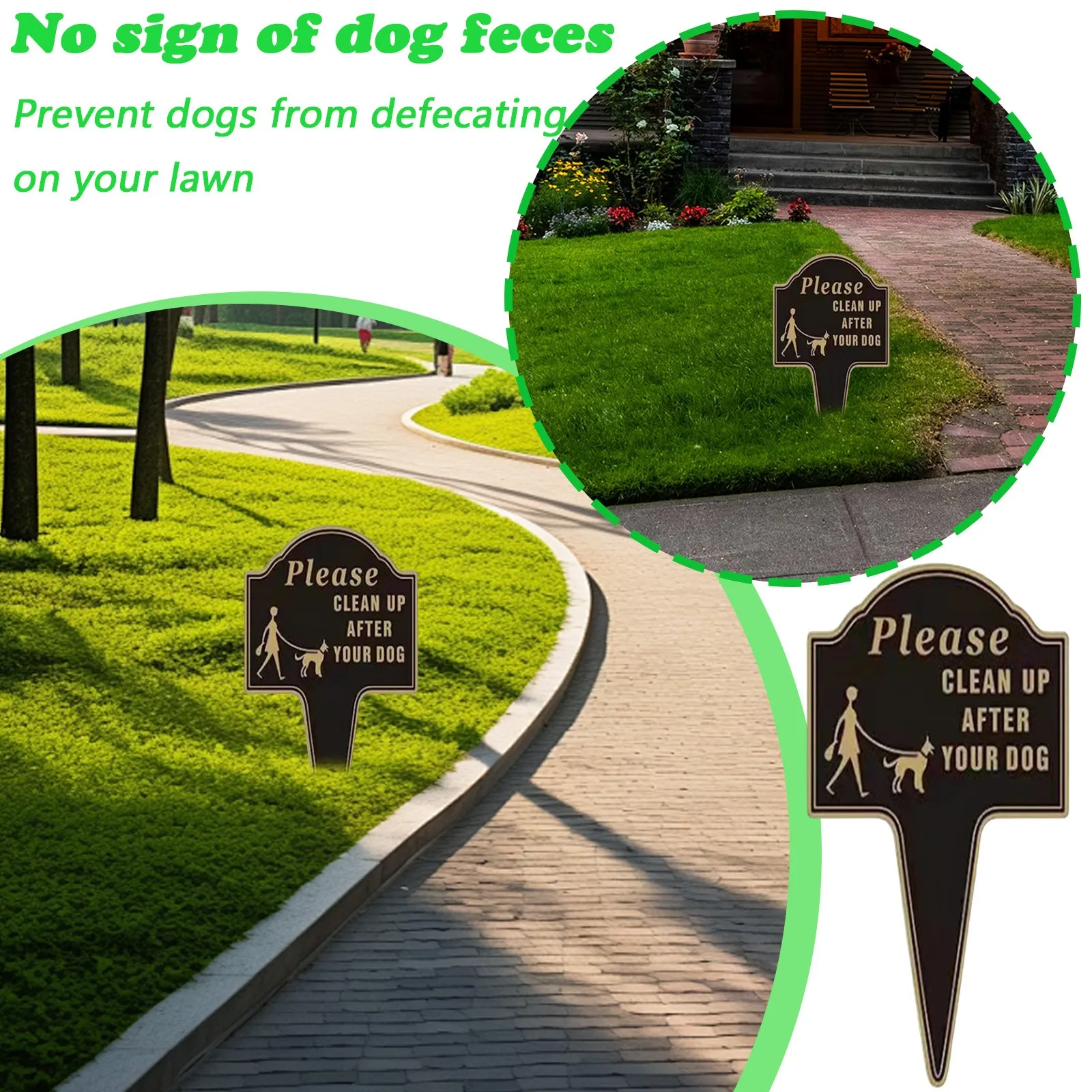 Please Clean Up After Your Dog Sign Easy To Install, Metal Yard Sign For Front Door Outdoor Patio Gardens