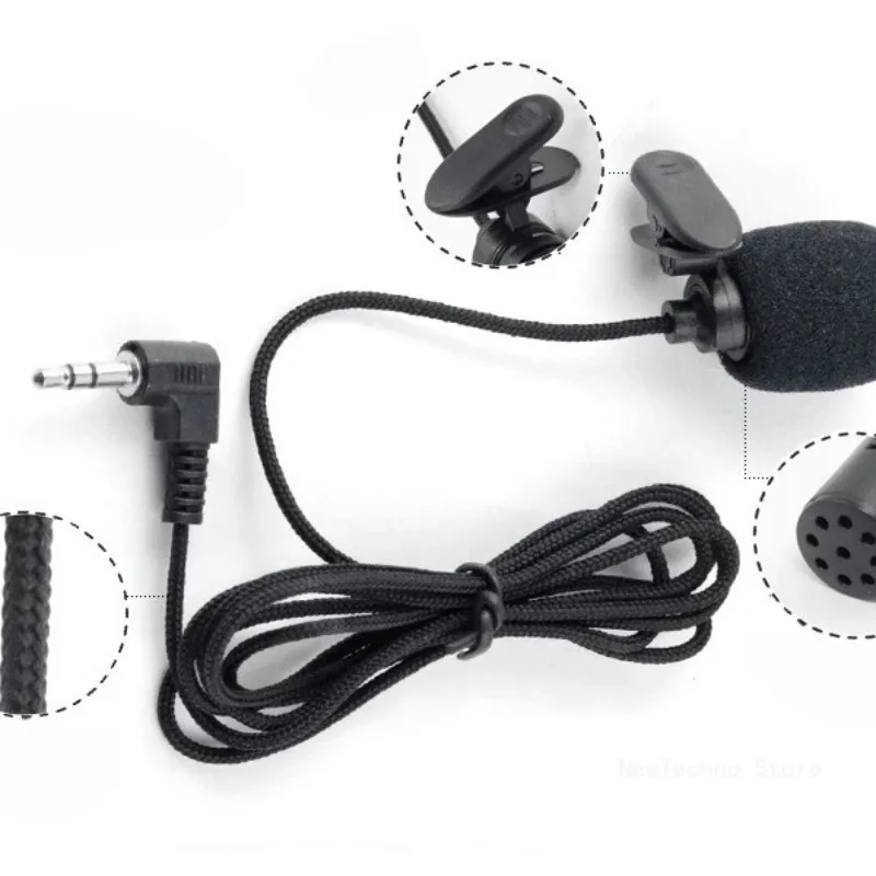 Micrófono de Audio para coche, conector Jack con Clip de 3,5mm, micrófono estéreo Mini micrófono externo con cable para Auto, DVD, Radio, portátil, Notebook y PC