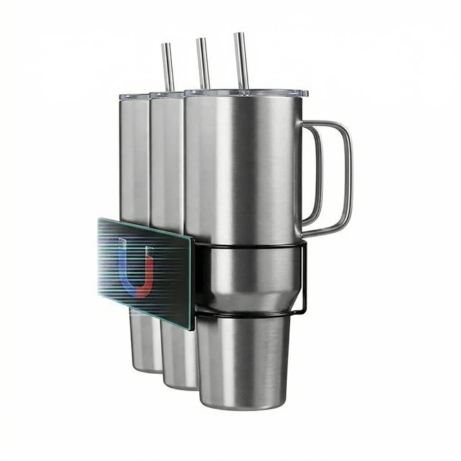 

Набор из 2 органайзеров для крышек стаканов, настенная полка для хранения чашек, вместимость 10 фунтов, регулируемый боковой органайзер для бутылок, для любителей стаканов Stanley