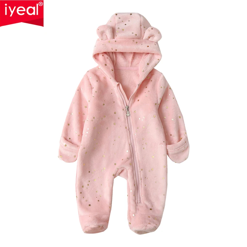 

IYEAL 2023 Autumn/Winter Newborn Baby Star sequins Romper Outwear Baby Soft Flannel Romper New Christmas Cute Cartoon Jumpsuit