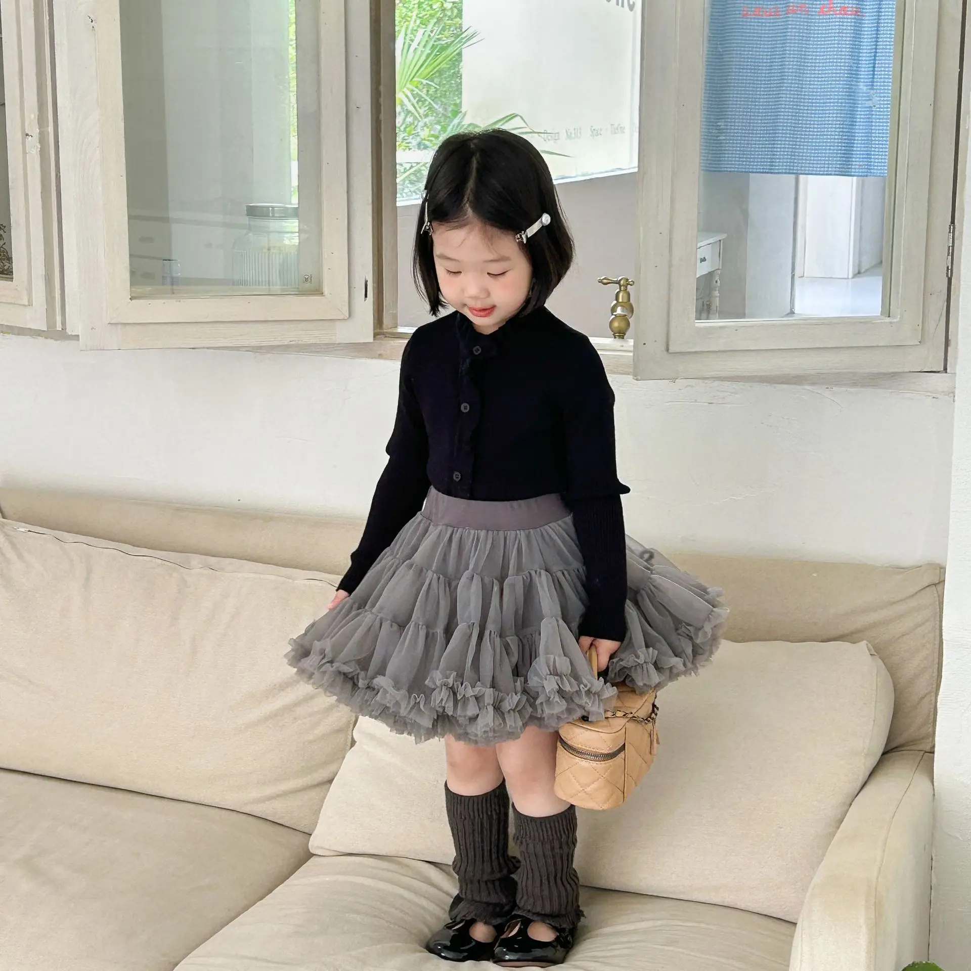 Children Tutu Skirt Girls 2023 New Fashionable Solid Color Princess Casual Simple New Fashionable Sweet Skirt for Baby Girls