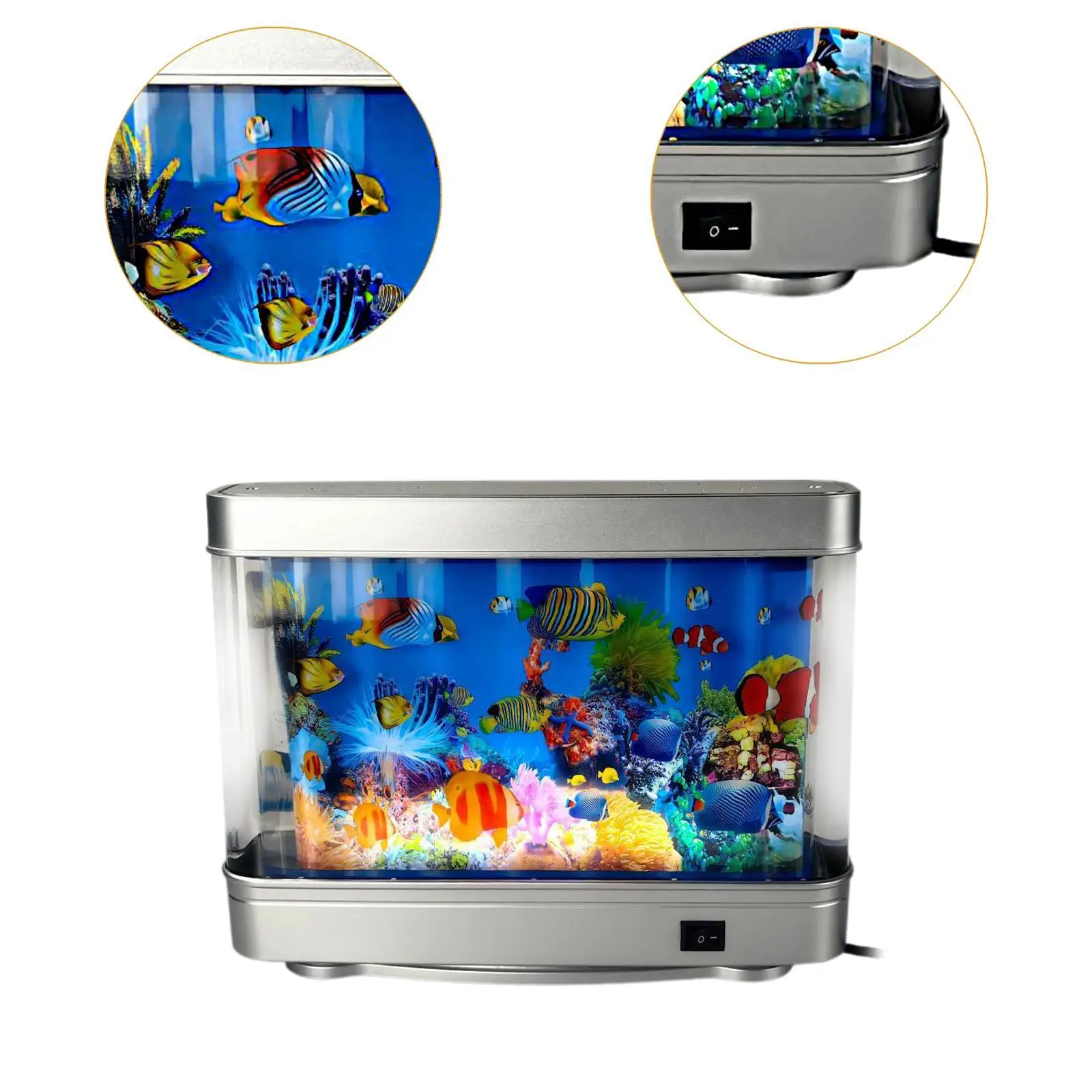 Artificial Aquarium Lamp Modern Creative Ocean in Motion Imitating with Moving Fish for Living Room Bedroom Indoor Office Home