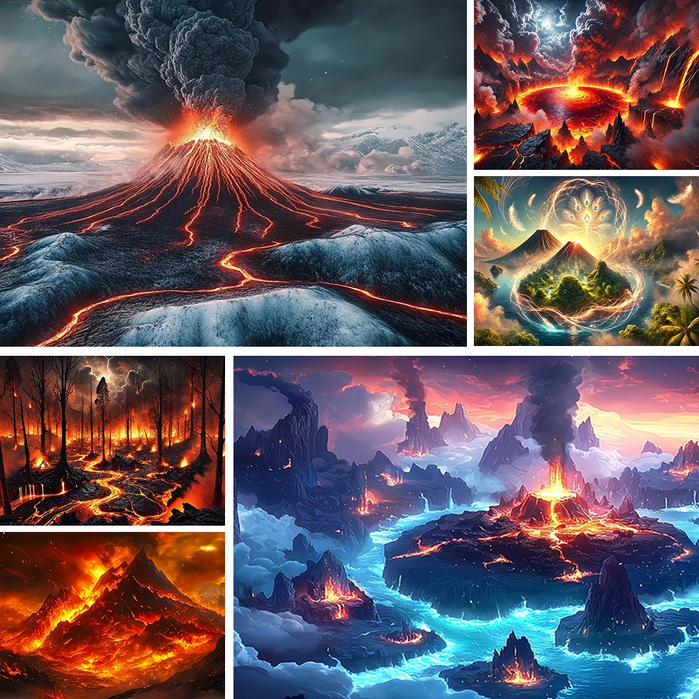

Volcanic Eruption Magma Theme Backdrop Boys & Girls Birthday Party Decoration Background Photography Studio Supplies Prop Banner