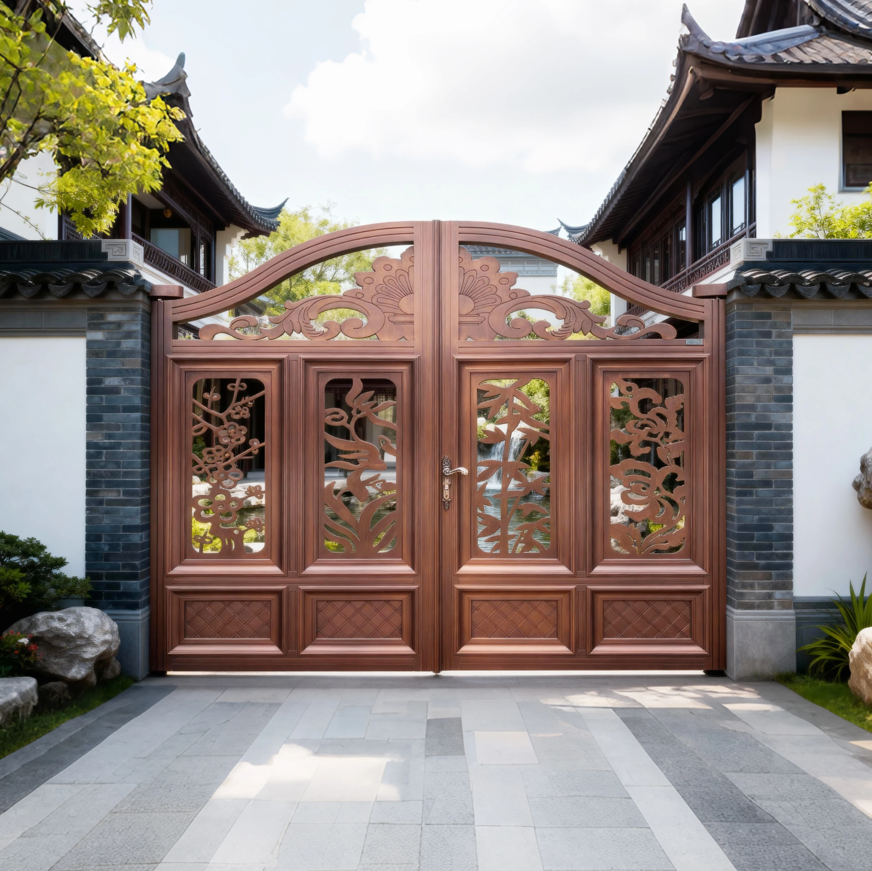 

Aluminum Alloy Postmodern Security Gate for Villa & Courtyard Outdoor Use