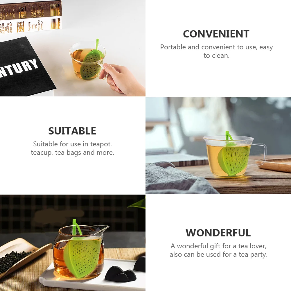 

2pcs Tea Leaf Filter Strainer Silicone Infuser Portable Easy Clean Tool for Teapot Cup Bag Party Herb Vanilla