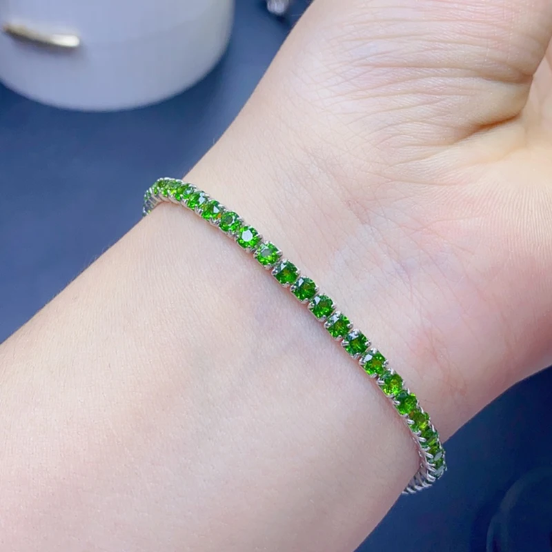 Natural Diopside Bracelet for women silver 925 jewelry luxury gem stones 18k gold plated free shiping items