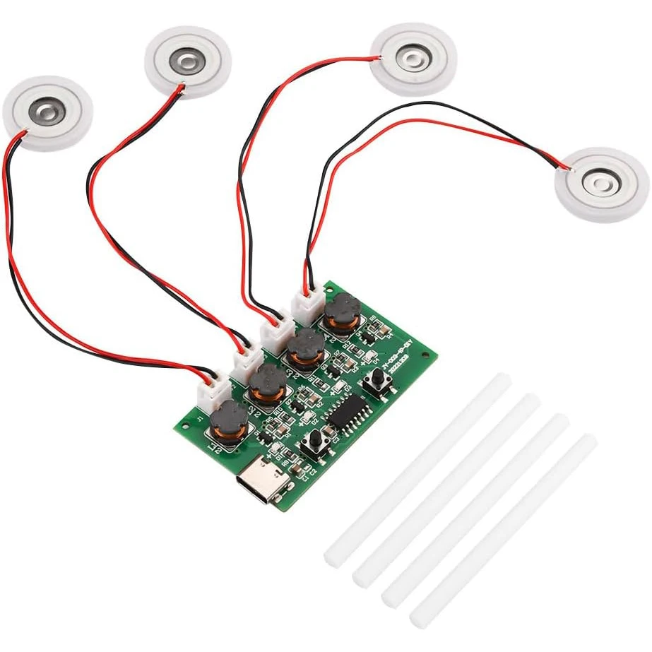 USB Mist Maker and Driver Circuit Board DC 5V 4 Fogger Atomization Film Atomizer Sheet Spray Humidifier Atomizer Drive Module