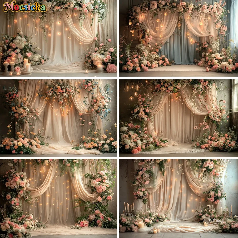 Mocsicka الزفاف ليلة التصوير خلفية زهرة بريق الستار خلفية فتاة عيد ميلاد الأمومة الفن استوديو الصور فوتوكول