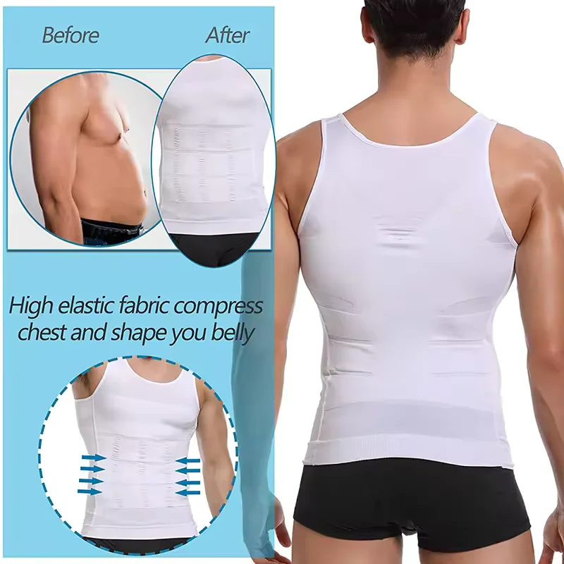 2 Unidades de Chaleco Moldeador Sin Mangas para Hombre, con Tirantes Anchos, Transpirable y Suave, para Gimnasio y Entrenamiento, con Soporte de Espalda, Control Abdominal y Compresión, Top Deportivo Invisible para Entrenamiento de Cintura