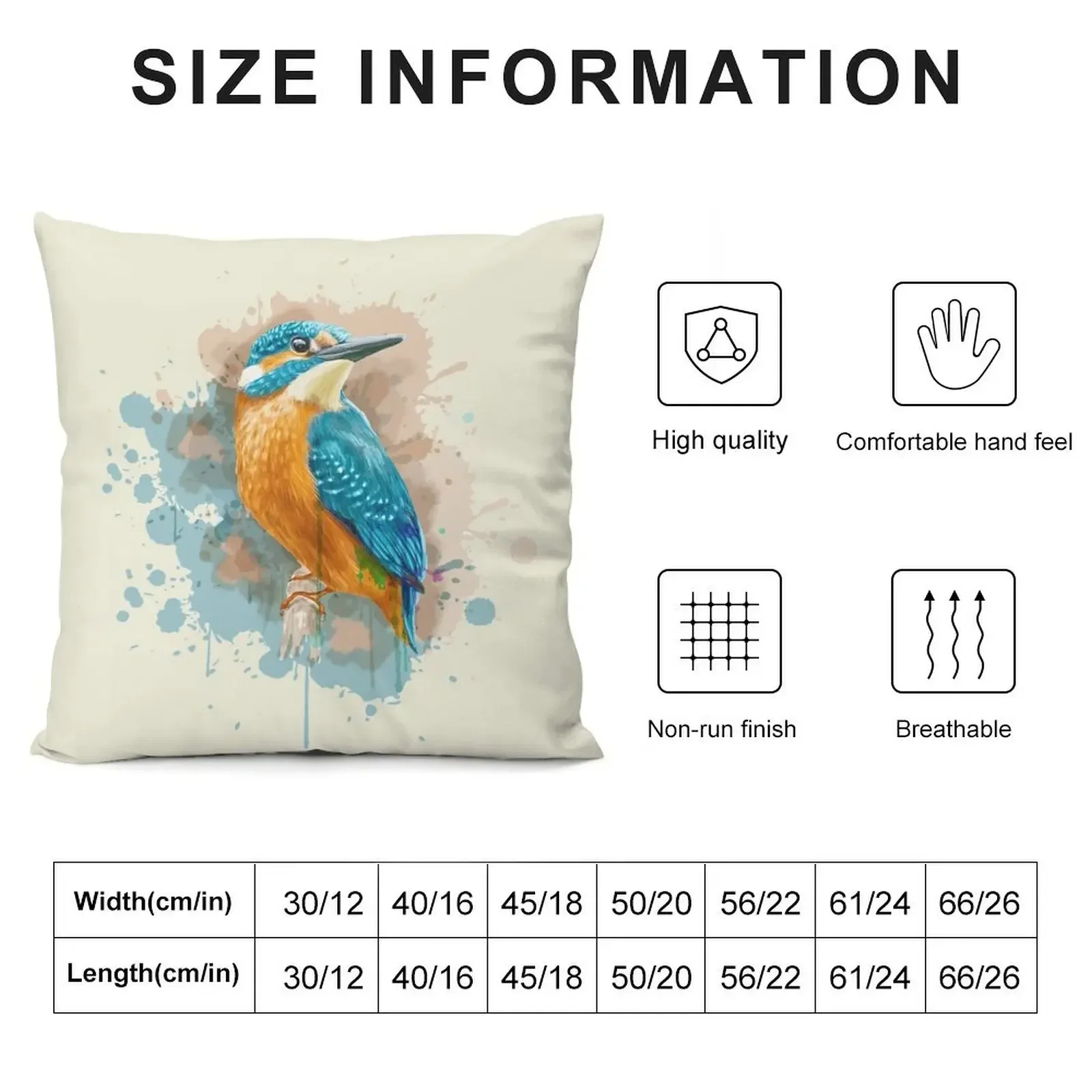 Kingfisher watercolor Throw Pillow Decorative Sofa Cushion christmas supplies Cushion Covers For Living Room pillow