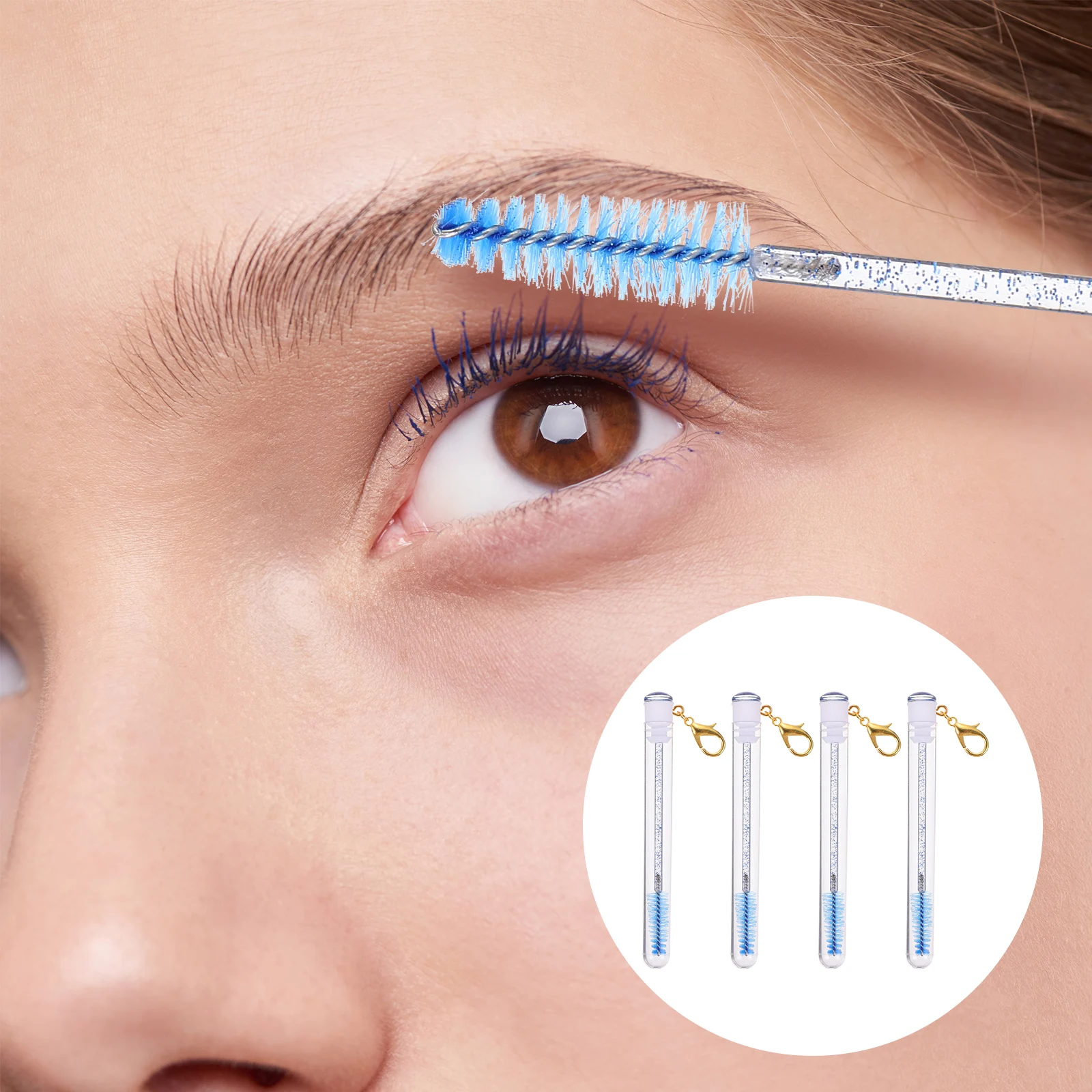 

4pcs Eyelash Brush Tubes Portable Mascara Applicator Brow Comb Eyebrow W Makeup Brushes Longlasting Travel Plastic Fiber