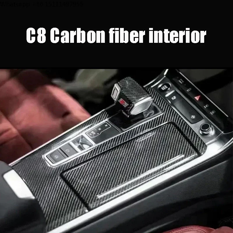 Superior Quality 8Pcs Carbon Fiber Car Interior Kits for Audi-A6 Avant Allroad A7 C8 Carbon Dashboard Kits Replacement Style