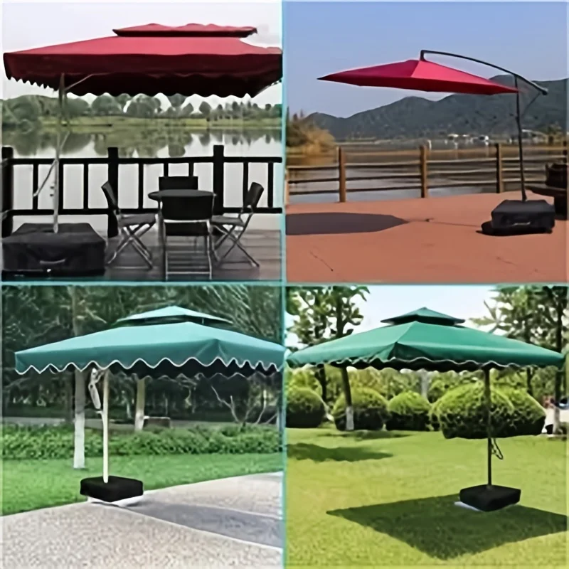 1Pc Umbrella Base Weight Bag Weatherproof Square Parasol Sand Bags with Side Slot Opening for Outdoor Patio Umbrella Stand