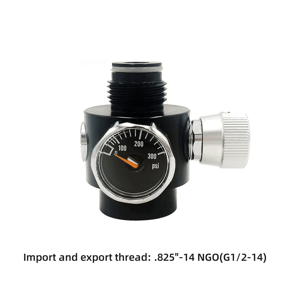 

Co2 & Air Regulator 0-200psi/0-800psi For .825"-14NGO G1/2-14 Threads Tank Cylinder