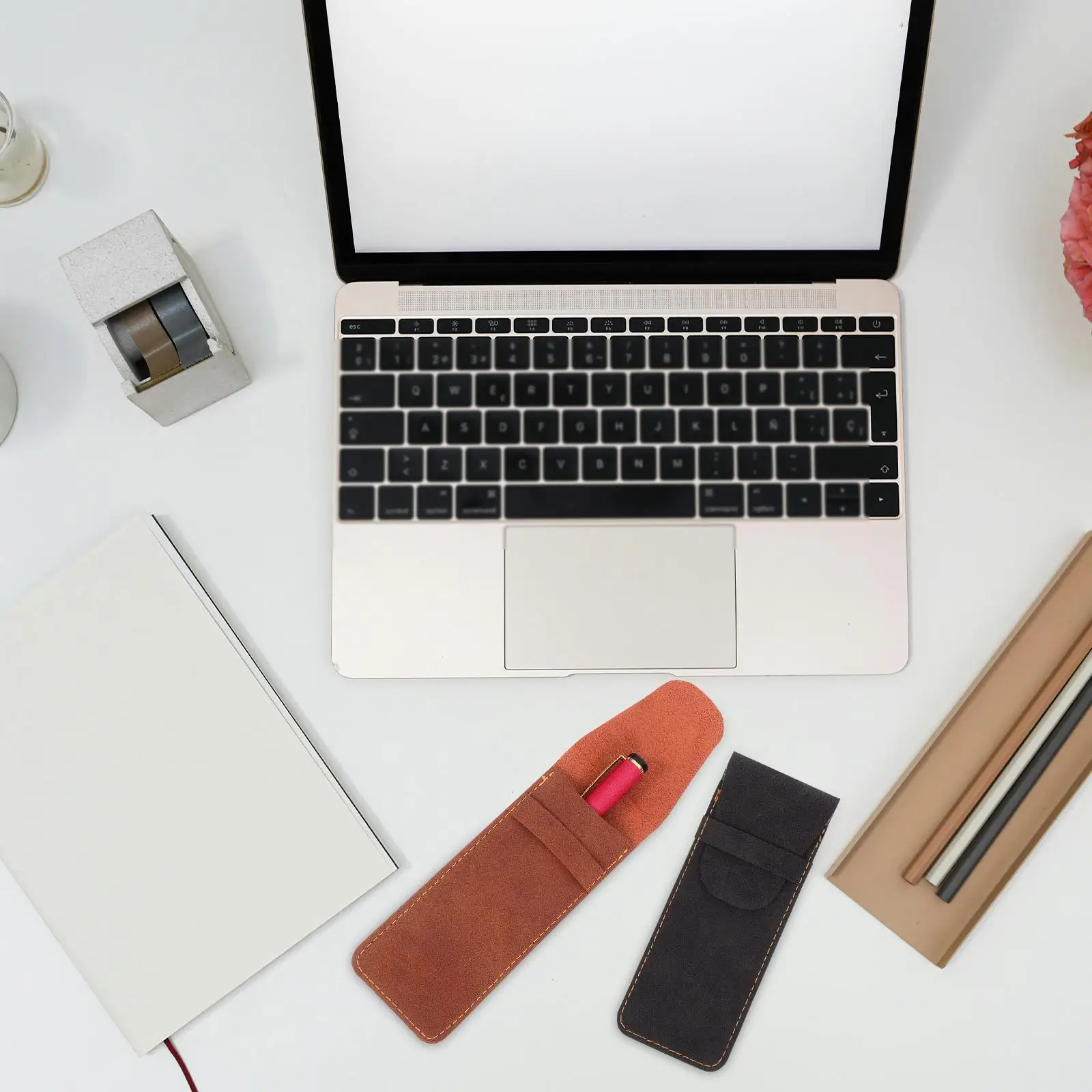 2 Pcs Pencil Case Protective Cover Color Storage Bag Holder for Journal Fountain Pouch Container Notebook Hand Pu Man