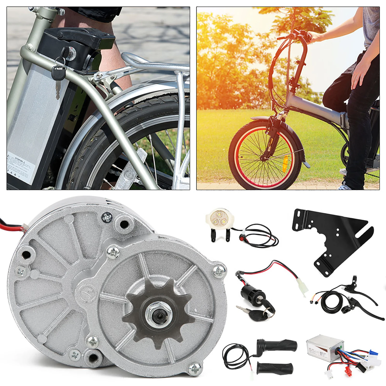 24V250W E-Bike Conversion Kit - Professional Geared Motor, Controller, and Accessories for Enhanced Riding Experience