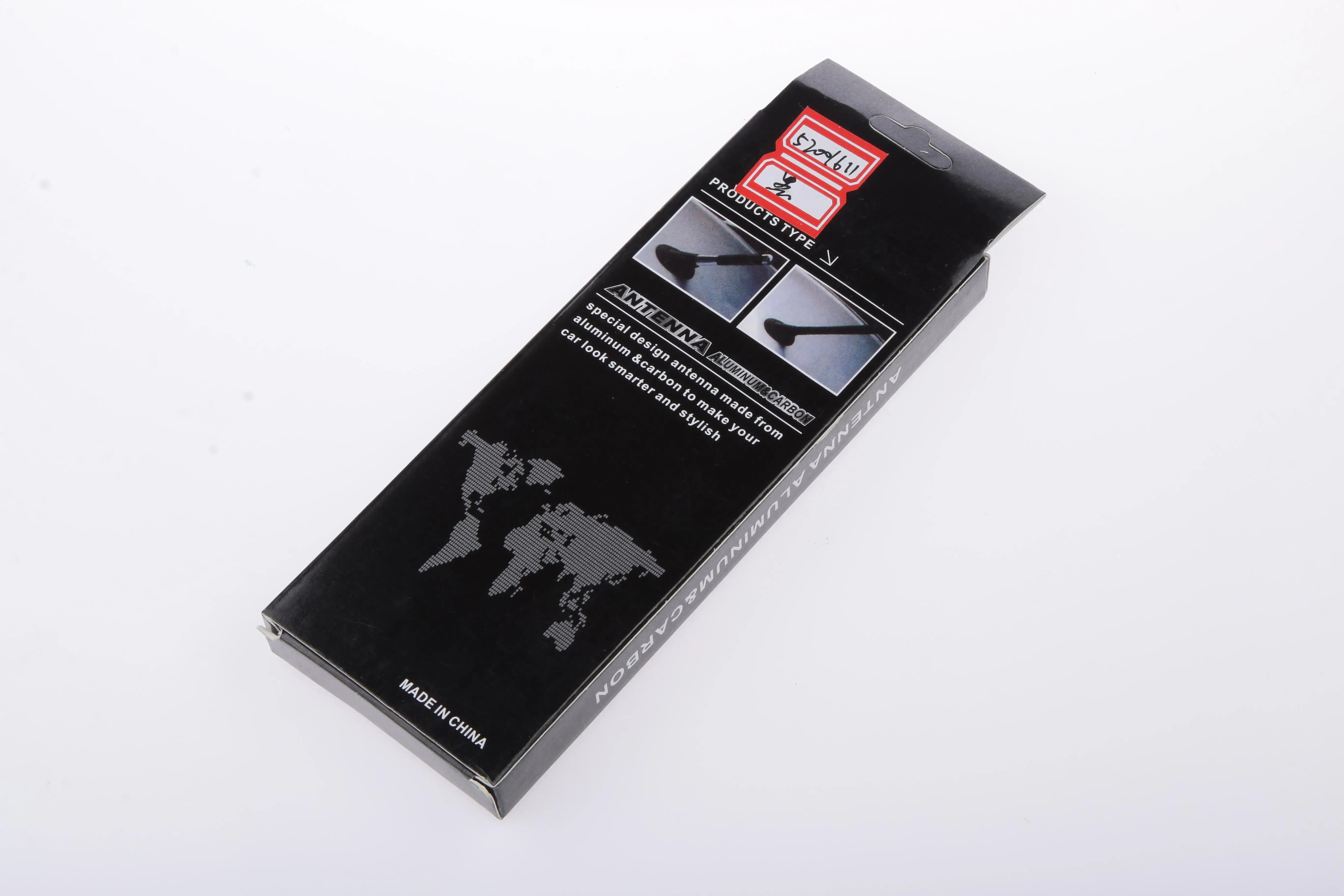 Mini antenna aerea corta universale per auto nera da 12 cm in fibra di carbonio