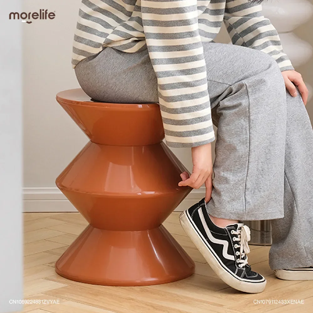 Nordic Style Shoe Changing Stool Home Art Small Bench Simple Plastic Low Stool Creative round Stool Designer Stool