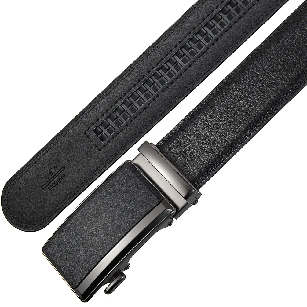 Fashion Automatic Buckle Cowskin Male Belt Men\'s Leather Belts Luxury Designer Black Brown 3.5cm Plus Size 130 140 150 160 170cm