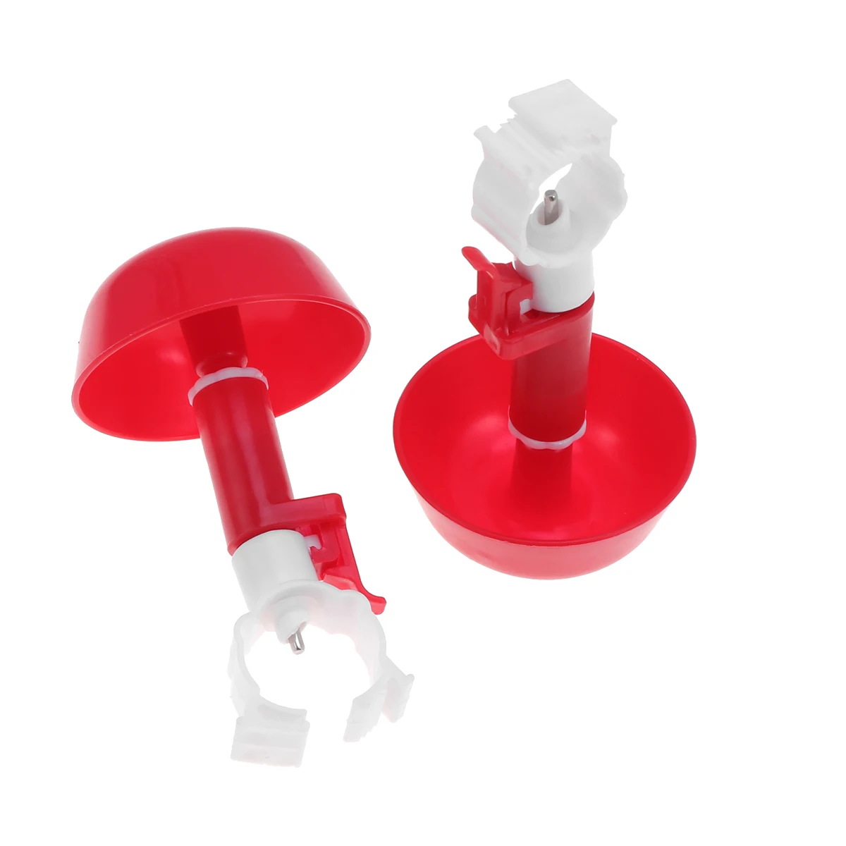 

10pcs Chicken Waterer Spring Cup Adjustable Automatic Feeder Durable Quail Parrot Bird Supplies Red Bowls Poultry Tools