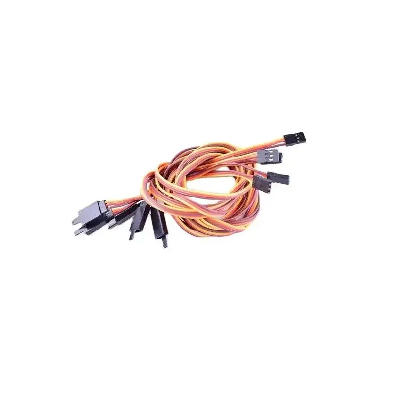 5Pcs 100mm/150mm/200mm/300mm flat  Extension Servo Wire Lead Cable with safety lock  For RC Futaba JR  Male to Female