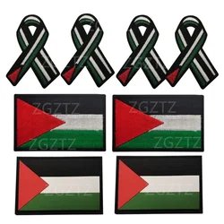 3D PVC Flag Patch fascia da braccio ricamo Patch Hook and Loop ricamo Peace Ribbon Badge strisce dell'esercito