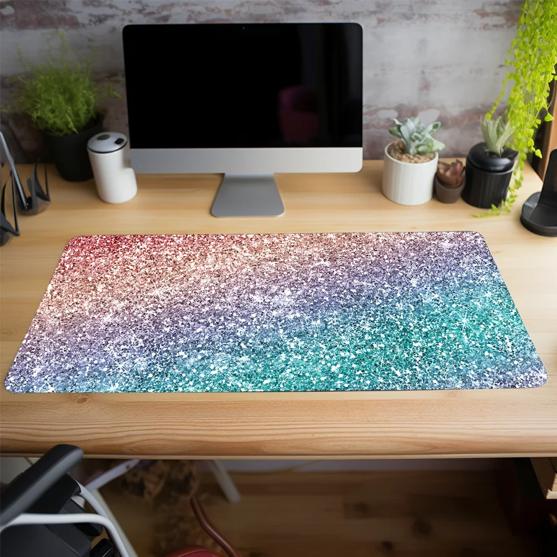 Stylish Colorful Gradient Large Game Mouse Pad Computer HD Desk Mat Keyboard Pad Rubber Non-Slip Accessories Gift for Friends