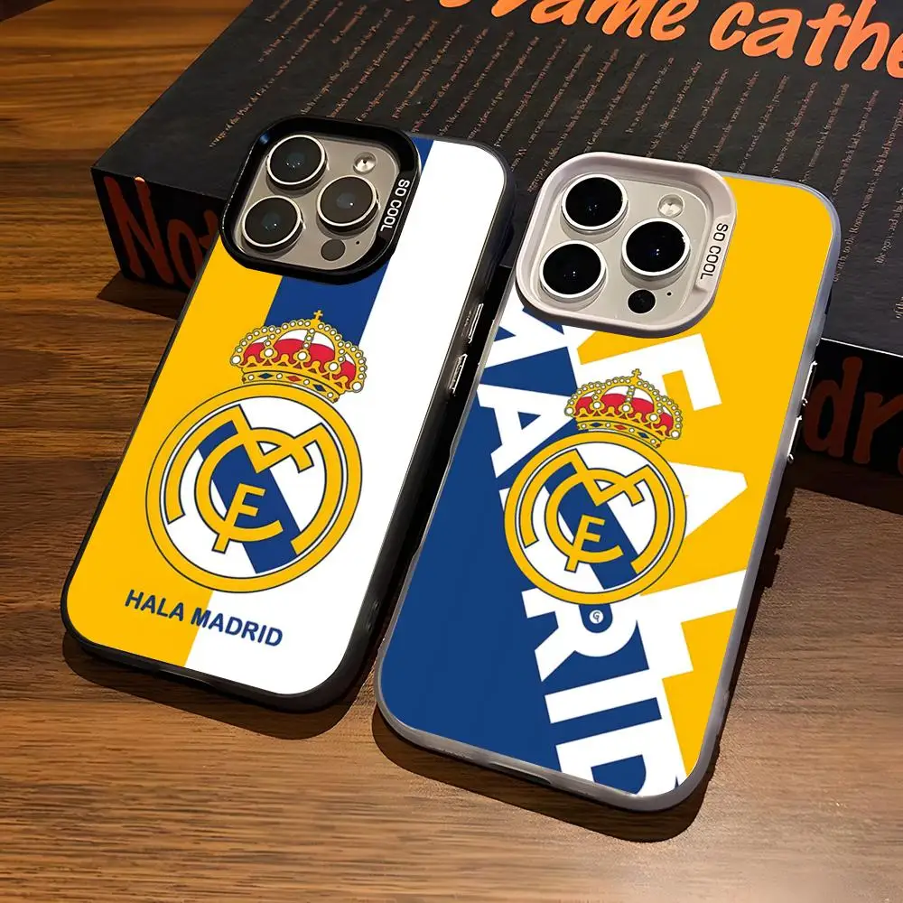 Capa de Celular R-RealSE M-Madrid-S para iPhone 17 Air 16 15 14 Plus 13 12 11 Pro 7 8 XS Max XR Prata Preto com Bumper