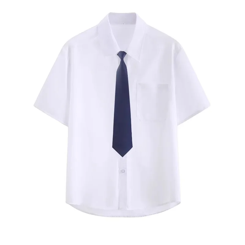 Boys short-sleeved shirt + navy blue tie