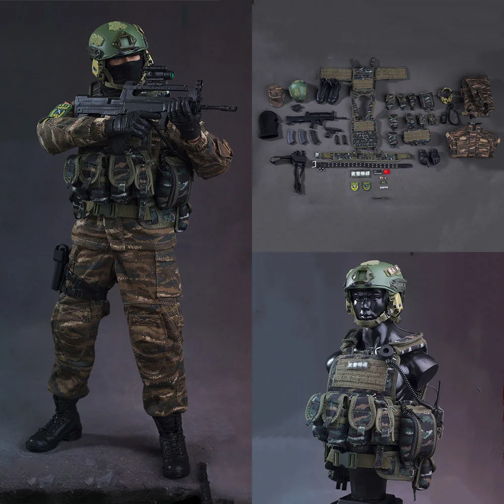 

FS73026 1/6 PAP Shannante Team X Falcan Assault Camouflage Suit with Weapon Accessory for 12 inches Male Solider Action Figure