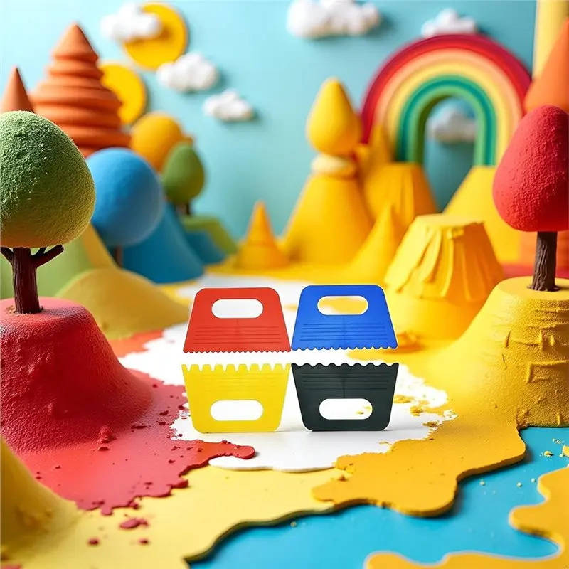 ABMI-Art Scrape Tool Set-Professional Quality, 4 Color Variety For DIY Painting, Plaster Work& Textured Effects,