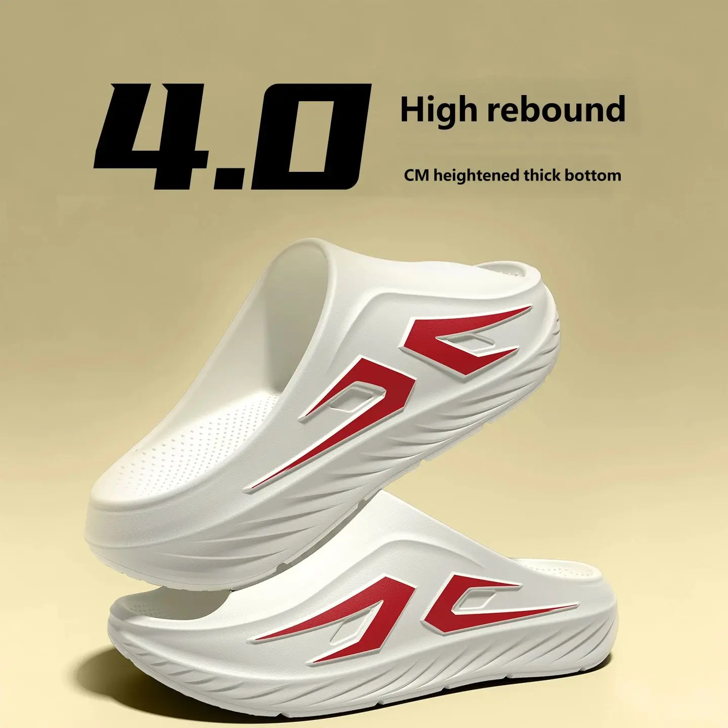 Men Fashion EVA Slide Slippers One‑Piece Molding Thick Sole Shock‑Absorbing Breathable Non‑Stuffy Casual Outdoor Beach Slides