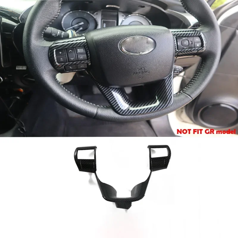 

Для Toyota Fortuner/Hilux/Hilux REVO 2022, ABS карбоновая крышка рулевого колеса, кнопка управления направлением, рамка, аксессуары для интерьера