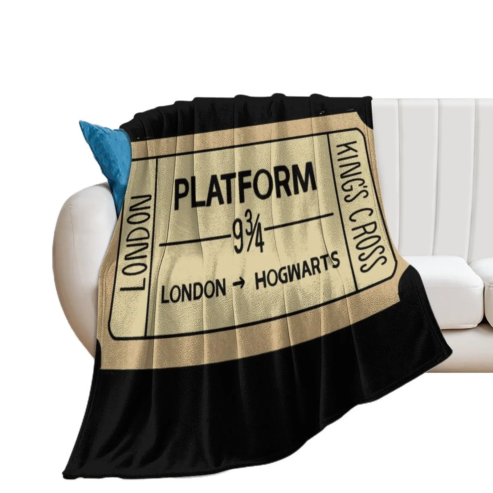 Platform 9 3/4 ticket Sticker Wall Hangings Decoration Decorations For Room Custom Throw Blanket Kid'S Cute Plaid Blankets