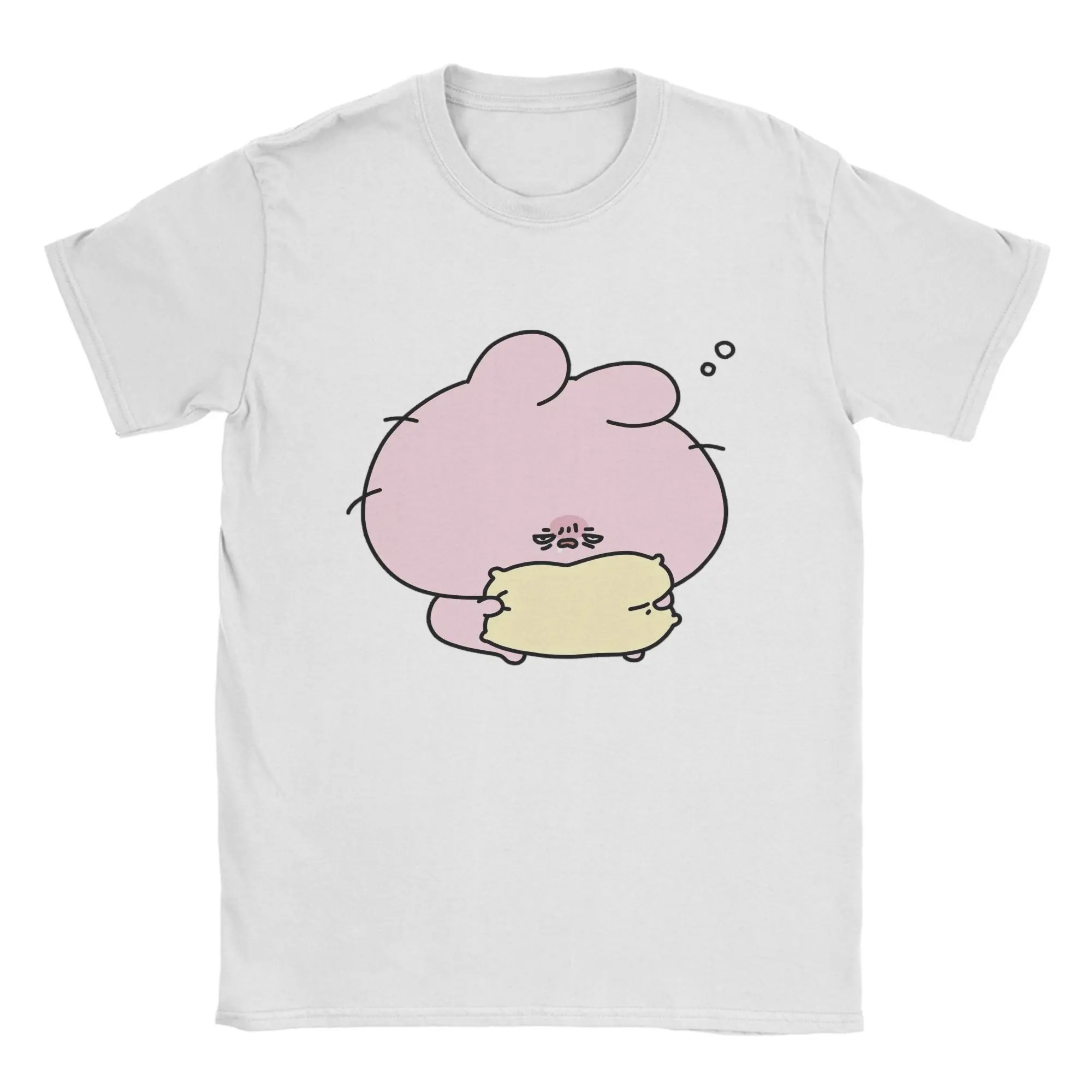 Men's T Shirt Asamimichaan Cute Asamimi Pink Chilling with Blue T Shirts Popular  Summer Tee Shirt  Cotton Tops Plus Size 6XL