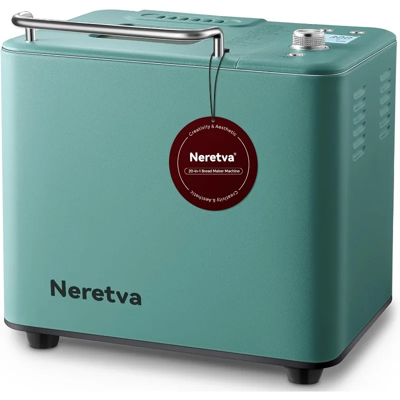 Neretva 20-IN-1 Bread Maker, Dual Heater 2LB Bread Machine Metal Material & Nonstick Ceramic Pan Compact Bread Maker Machines