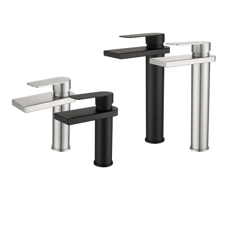 

MTTUZK 304 Stainless Steel Lead Free Waterfall Faucet Black Basin Faucet Bath Cold and Hot Mixer Tap Basin Faucet