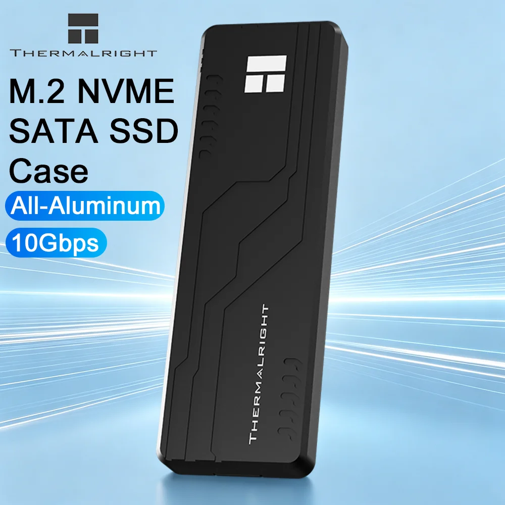 Caja Thermalright M.2 NVME SATA SSD para SSD m.2 nvme sata de 10Gbps USB3.2 Tipo-C Gen2, carcasa de aleación de aluminio, compatible con un máximo de 8TB.