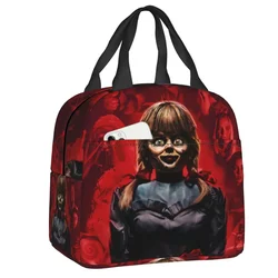 Annabelle Lunch Box Halloween Horror Movie Thermal Cooler Food Insulated Lunch Bag for Women Kids School Work Picnic Tote