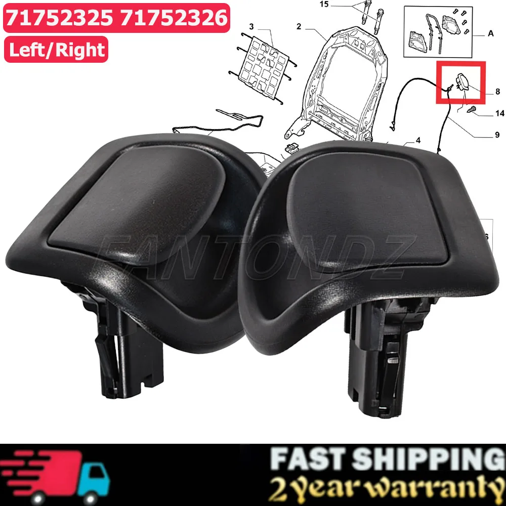Front Left Or Right Seat Adjustment Handle For Abarth 500 2008-2024 71752325 71752326 Seat Tilt Locking Handle Mechanism