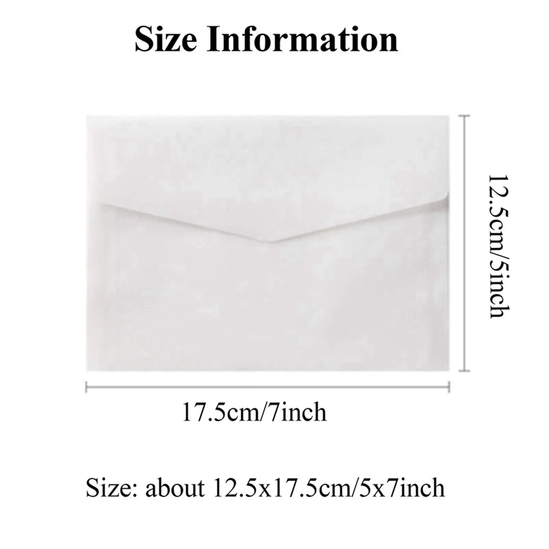 100PCS Blank Envelope Translucent Paper Envelopes Set Letter Vintage Wedding Invitation Envelopes For Cards