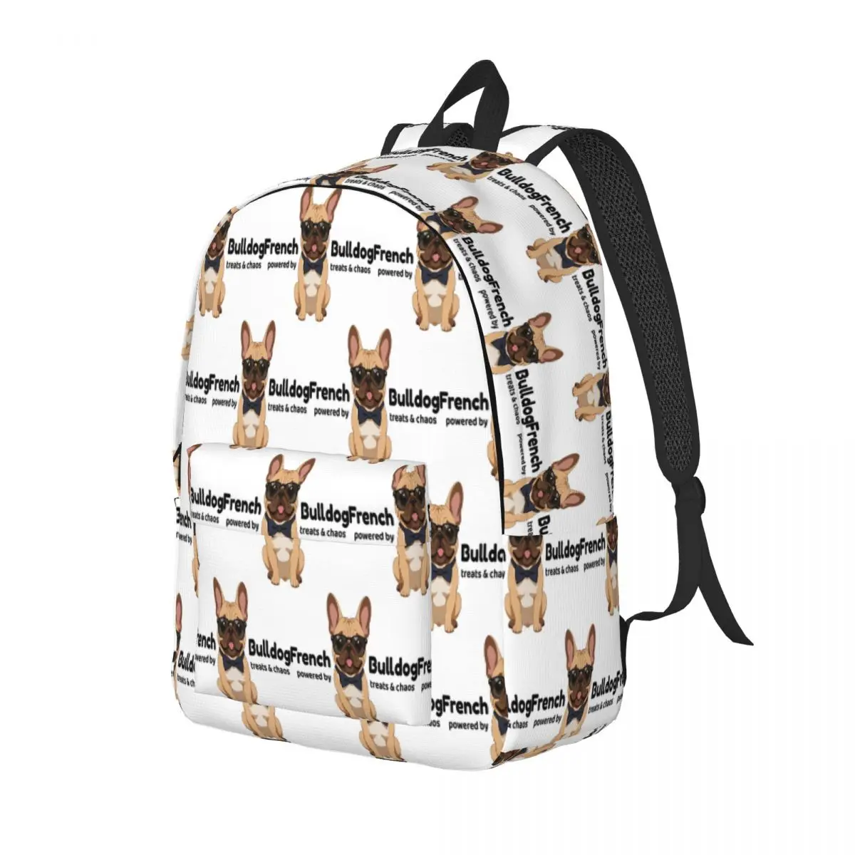 French Bulldog Dog Design Frenchie Backpack Daypack Large Capacity Boys Girls BookBag School Bag Shoulder Bags for Men Women