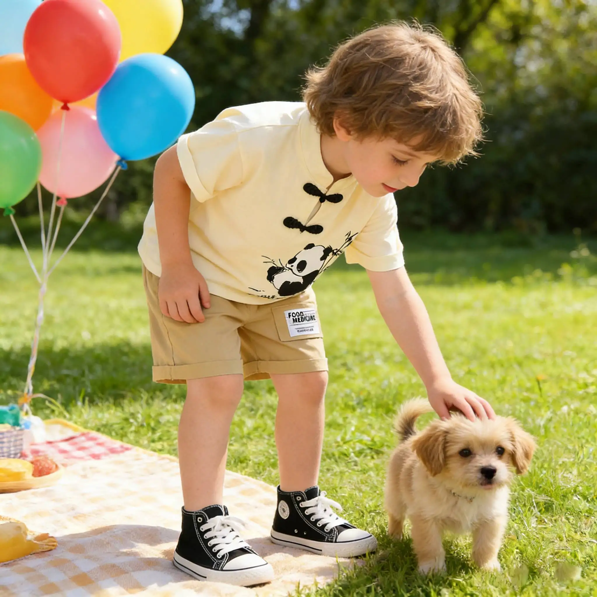 

2026 Boys Summer Adorable Animal Clothes Set Kids Baby Short Sleeve Panda Print t- Shirt+Shorts Kids 2Pcs Casual Outfits outdoor