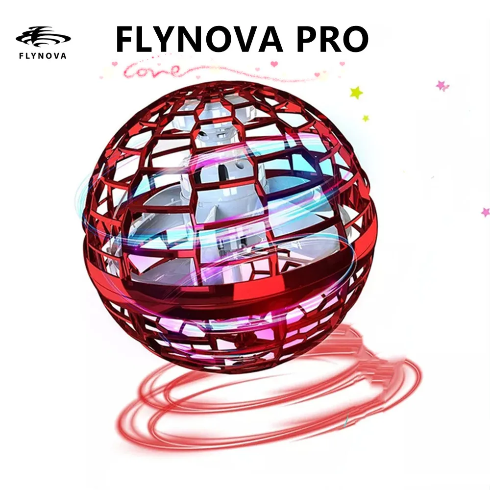 Flynova Pro Flying Ball Spinner Toy Hand Controlled Drone Helicopter Hoverball Mini UFO With RGB Light Kids Boys Girls Gifts