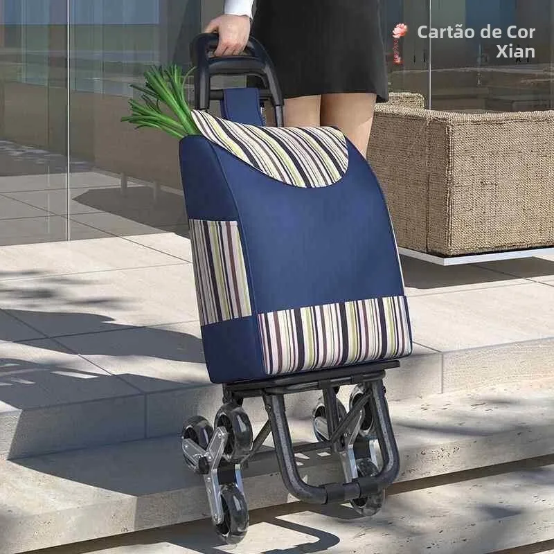 高齢者向け軽量ポータブルショッピングカート野菜購入用手引き車家庭用収納折りたたみ式大容量