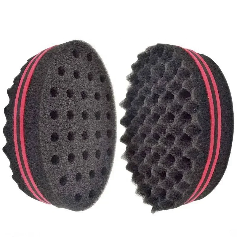 Brosse à cheveux torsadée magique nardouble face, éponge pour cheveux afro naturels, bobine ondulée, brosses d'éponge de redoute, tresses de cheveux