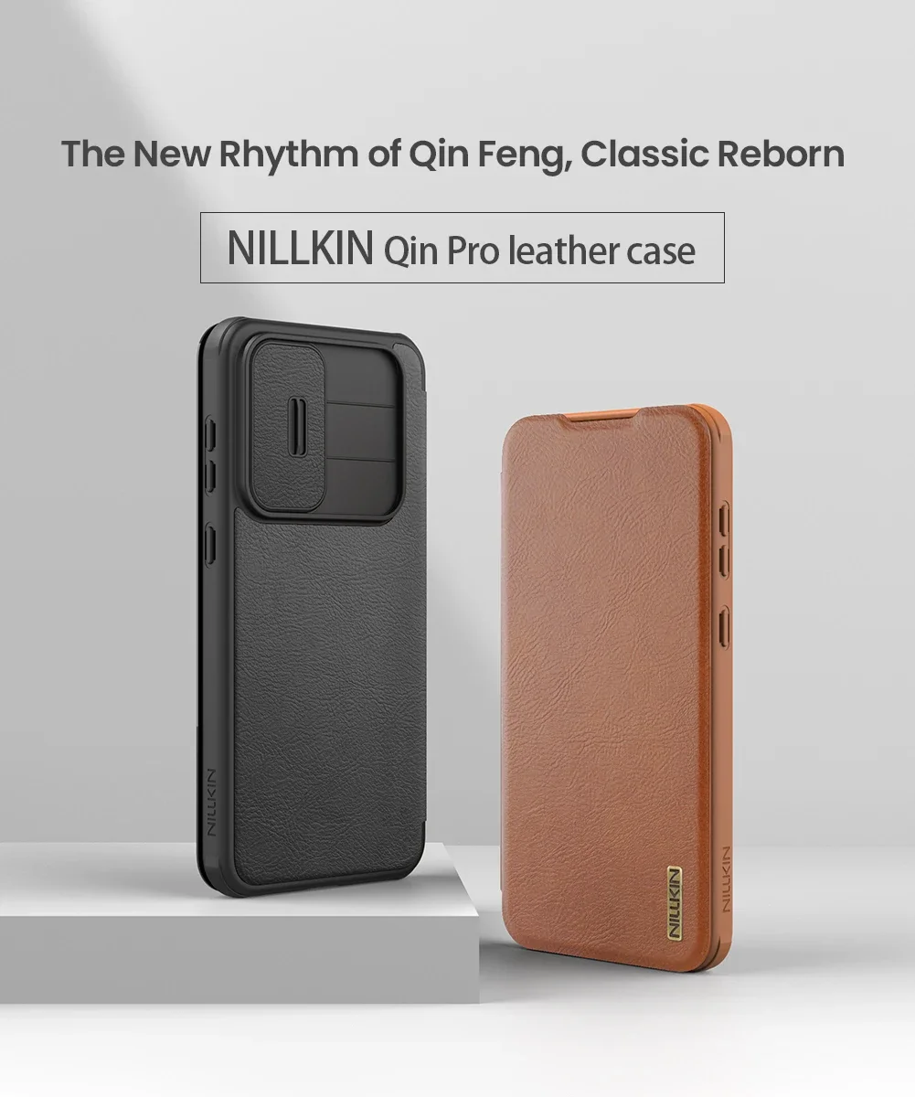 NILLKIN for Samsung Galaxy A56 5G Case Qin Pro Camshield PU Flip Leather Card Slot Back Cover Case