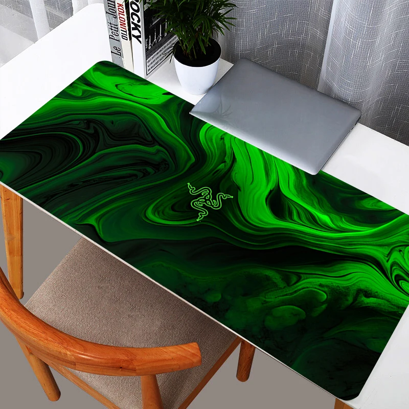 Juegos de oficina RAZER alfombrilla de ratón grande teclado de jugador alfombrilla de ratón Pc alfombrilla de escritorio de ordenador alfombrilla de ratón verde alfombrillas de ratón para CS GO LOL 90x40