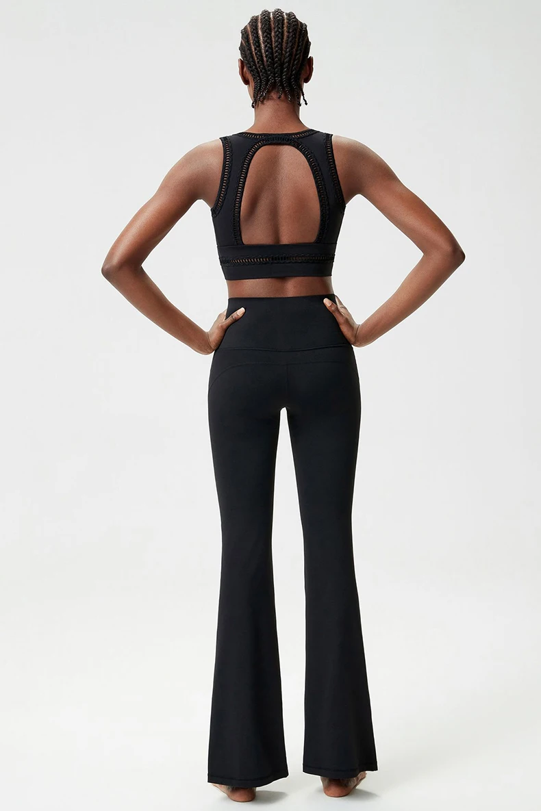 Zweiteiliges Fitness-Yoga-Set für Damen, weich, schmal geschnitten, dehnbar, atmungsaktiv, schnell trocknend, Sportbekleidung für Damen, Trainingskleidung – Detail 10